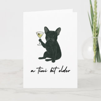 French Bulldog Frenchie Martini Birthday Card カード