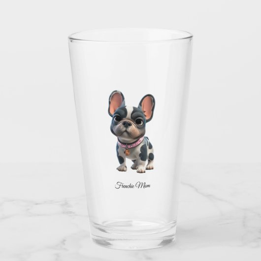 French Bulldog Frenchie Mom  タンブラーグラス (正面)