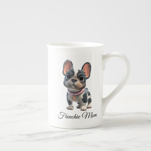 French Bulldog Frenchie Mom ボーンチャイナマグカップ (右)
