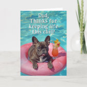 French Bulldog Funny Father's Day カード (正面)