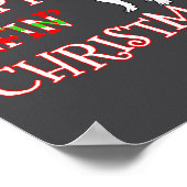 French Bulldog Funny Santa Hat Happy Elfin Christm ポスター (角)