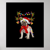 French Bulldog Gorgeous Reindeer Christmas Tree ポスター (正面)