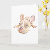 French Bulldog Greeting Card, Dog Mom Gift, カード (黄色い花)