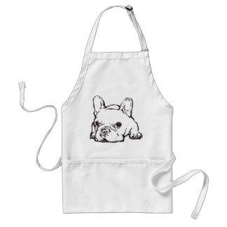 French Bulldog Handwritten Illustration apron スタンダードエプロン