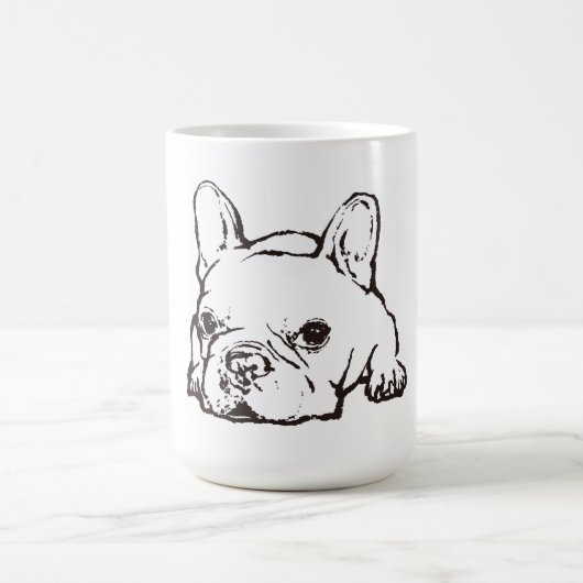French Bulldog Handwritten Illustration  CoffeeMug コーヒーマグカップ (中央)