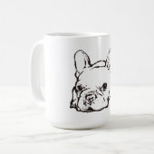 French Bulldog Handwritten Illustration  CoffeeMug コーヒーマグカップ (正面左)