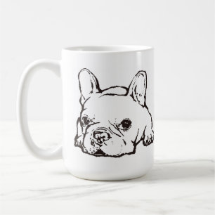 French Bulldog Handwritten Illustration  CoffeeMug コーヒーマグカップ