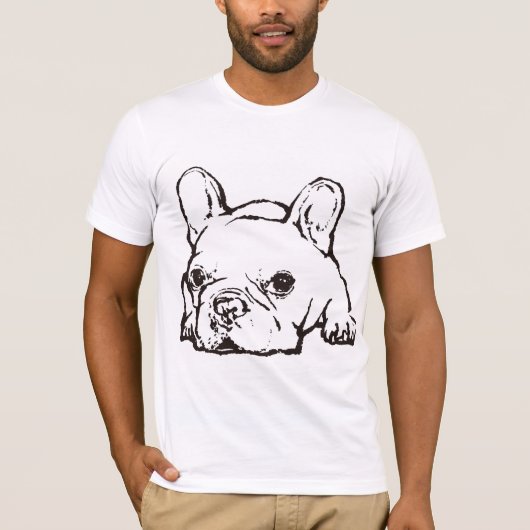 French Bulldog Handwritten Illustration Tshirt Tシャツ (正面)