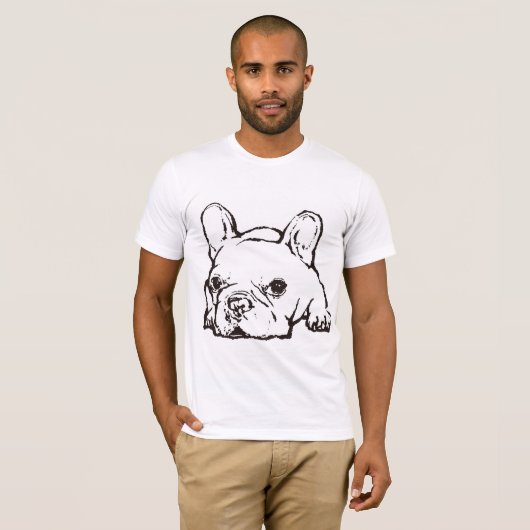 French Bulldog Handwritten Illustration Tshirt Tシャツ (正面フル)