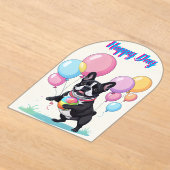 French Bulldog Happy Day Französische Bulldogge  アクリル招待状 (レイダウン)