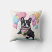 French Bulldog Happy Day Französische Bulldogge  クッション (裏面)