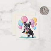French Bulldog Happy Day Französische Bulldogge  ノートカード (正面/裏面インサイチュ)