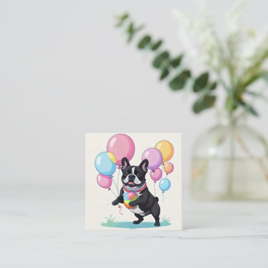 French Bulldog Happy Day Französische Bulldogge  ノートカード (スタンド正面)