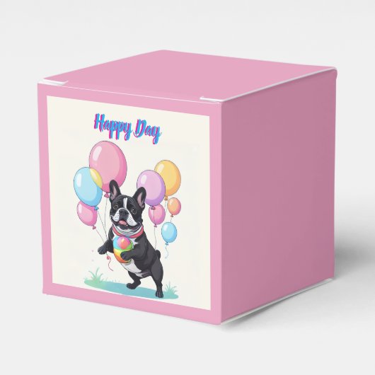 French Bulldog Happy Day Französische Bulldogge  フェイバーボックス (正面サイド)