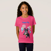 French Bulldog Happy Day Französische Bulldogge  Tシャツ (正面フル)