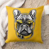 French Bulldog Headphones クッション (ブランケット)