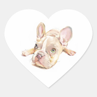 French Bulldog Heart Sticker, Dog Lover  ハートシール
