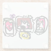 French bulldog hearts   ガラスコースター (裏面)