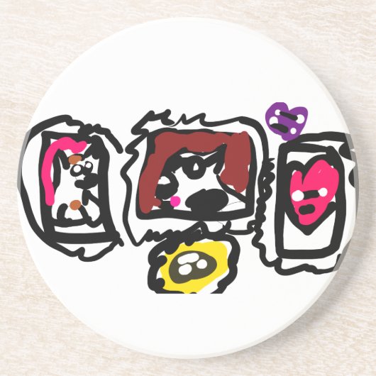 French bulldog hearts   コースター (正面)