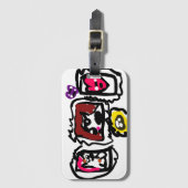 French bulldog hearts   ラゲッジタグ (正面縦)