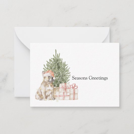 French Bulldog Holiday Card ノートカード (正面)