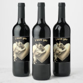 French Bulldog I love you ワインラベル (ボトル)