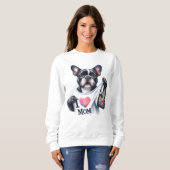 French Bulldog I 💗 Mom TShirt スウェットシャツ (正面フル)