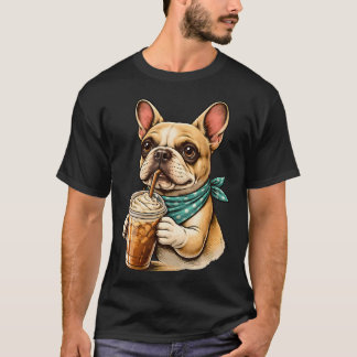 French Bulldog Iced Coffee Fancy Pup Tシャツ