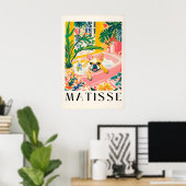 French Bulldog in Bathtub Art Print Matisse Style ポスター (ホームオフィス)