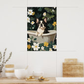 French Bulldog In Bathtub Poster, Funny Dog ポスター (キッチン)