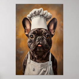 French Bulldog In Chefs Hat Poster, Pet Poster ポスター