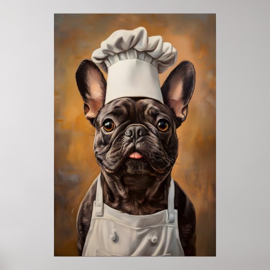 French Bulldog In Chefs Hat Poster, Pet Poster ポスター (正面)