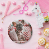 French Bulldog in Christmas Hat ペーパープレート (パーティー)