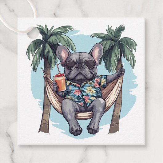 French Bulldog In Hawaiian Top フェイバータグ (正面)