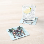 French Bulldog In Hawaiian Top ペーパーコースター (インサイチュ)