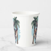 French Bulldog In Hawaiian Top 紙コップ (右)