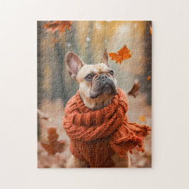 French Bulldog in In Autumn Forest ジグソーパズル