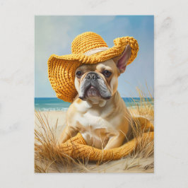 French Bulldog in Knitted Dog Attire シーズンポストカード