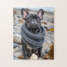 French Bulldog in Knitted Dog Attire ジグソーパズル