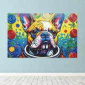 FRENCH BULLDOG IN SPACE 15 キャンバスプリント (インサイチュ (ウッドフロア))