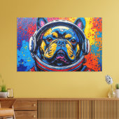 FRENCH BULLDOG IN SPACE 4 キャンバスプリント (インサイチュ (リビング))