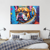 FRENCH BULLDOG IN SPACE 6 キャンバスプリント (インサイチュ (寝室))