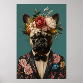 French Bulldog In Suit Poster, French Bulldog ポスター