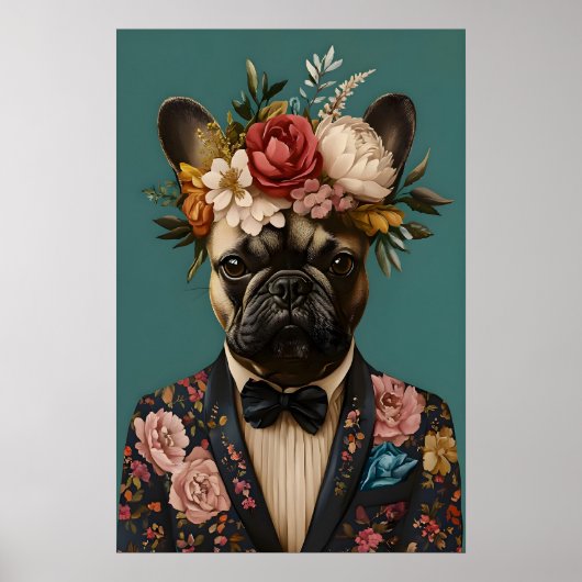 French Bulldog In Suit Poster, French Bulldog ポスター (正面)