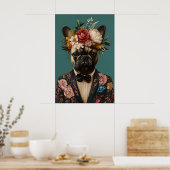 French Bulldog In Suit Poster, French Bulldog ポスター (キッチン)