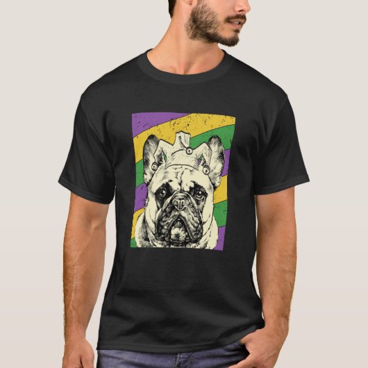 French Bulldog Jester Mardi Gras Dog Mom or Dad Tシャツ (正面)
