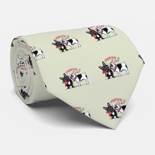 French Bulldog Kiss ネクタイ (ロール)