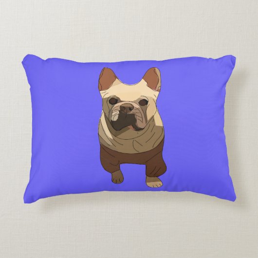 French Bulldog, Lavender Purple アクセントクッション (正面)