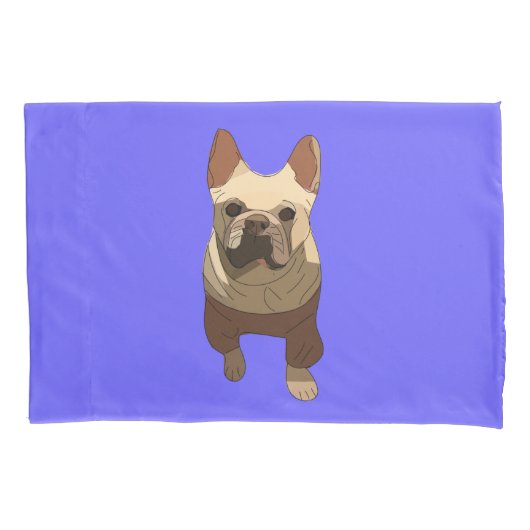 French Bulldog, Lavender Purple 枕カバー (正面)