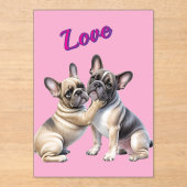 French Bulldog Liebe französische Bulldogge  アクリル招待状 (正面)